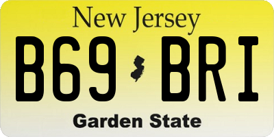 NJ license plate B69BRI
