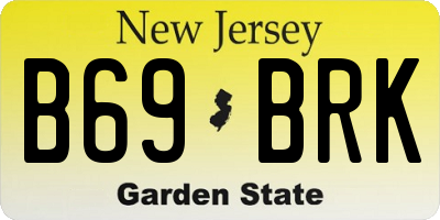 NJ license plate B69BRK