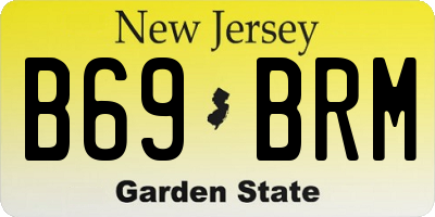NJ license plate B69BRM