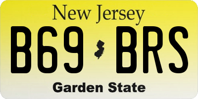 NJ license plate B69BRS