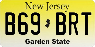 NJ license plate B69BRT