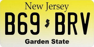 NJ license plate B69BRV
