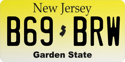 NJ license plate B69BRW