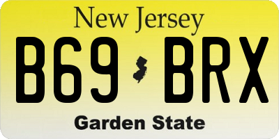 NJ license plate B69BRX