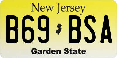 NJ license plate B69BSA