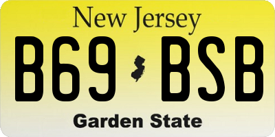 NJ license plate B69BSB