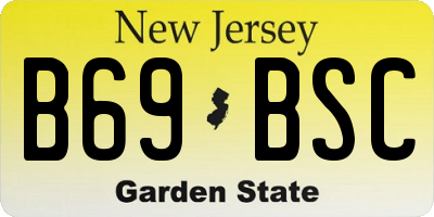 NJ license plate B69BSC