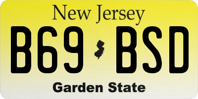 NJ license plate B69BSD