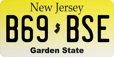 NJ license plate B69BSE