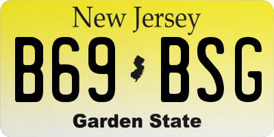 NJ license plate B69BSG