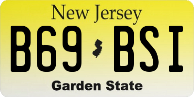 NJ license plate B69BSI