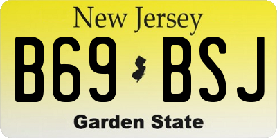 NJ license plate B69BSJ