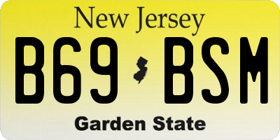 NJ license plate B69BSM