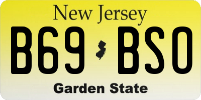 NJ license plate B69BSO