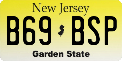 NJ license plate B69BSP
