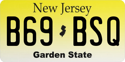 NJ license plate B69BSQ