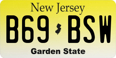 NJ license plate B69BSW