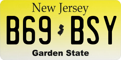 NJ license plate B69BSY