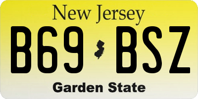 NJ license plate B69BSZ