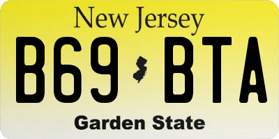 NJ license plate B69BTA