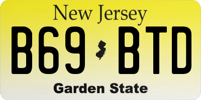 NJ license plate B69BTD