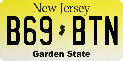 NJ license plate B69BTN