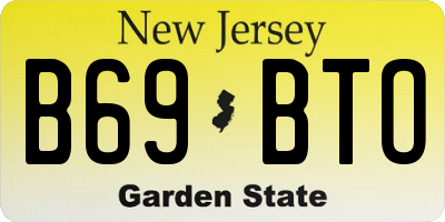 NJ license plate B69BTO