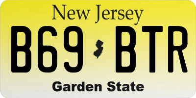 NJ license plate B69BTR