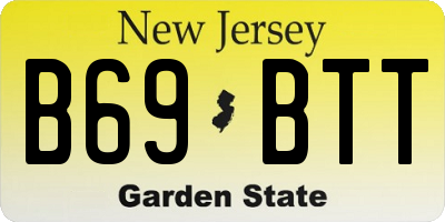 NJ license plate B69BTT