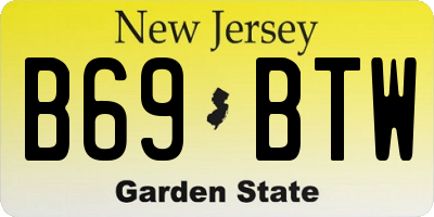 NJ license plate B69BTW