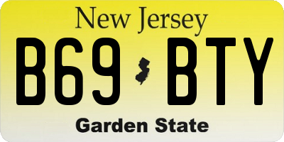 NJ license plate B69BTY