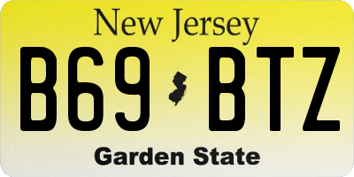 NJ license plate B69BTZ