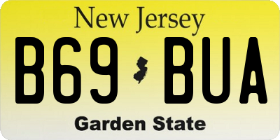 NJ license plate B69BUA