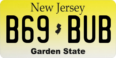 NJ license plate B69BUB