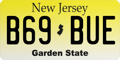NJ license plate B69BUE