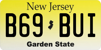 NJ license plate B69BUI
