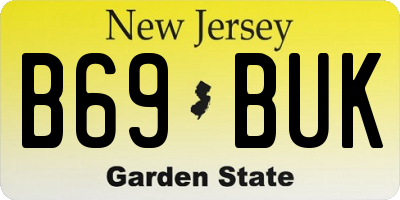NJ license plate B69BUK
