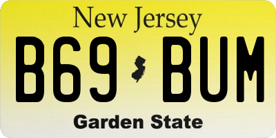 NJ license plate B69BUM