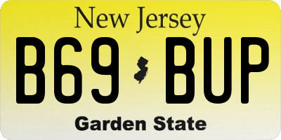NJ license plate B69BUP