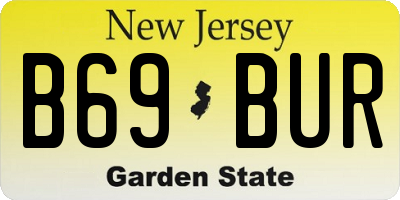 NJ license plate B69BUR