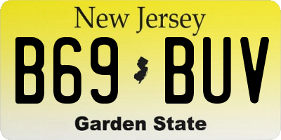 NJ license plate B69BUV