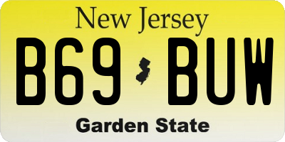NJ license plate B69BUW