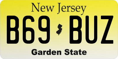 NJ license plate B69BUZ