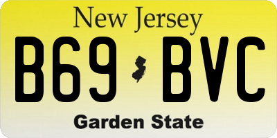 NJ license plate B69BVC