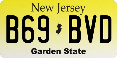 NJ license plate B69BVD