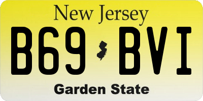 NJ license plate B69BVI