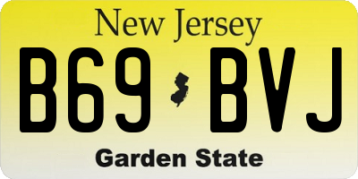 NJ license plate B69BVJ