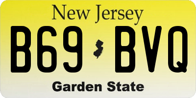 NJ license plate B69BVQ