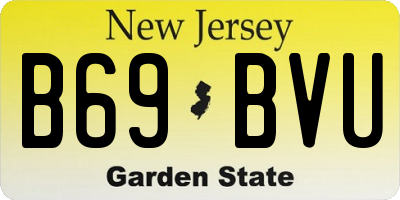 NJ license plate B69BVU