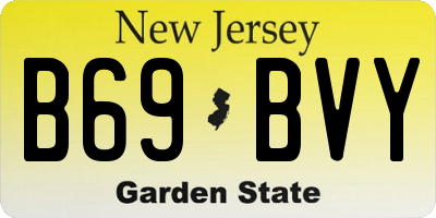 NJ license plate B69BVY